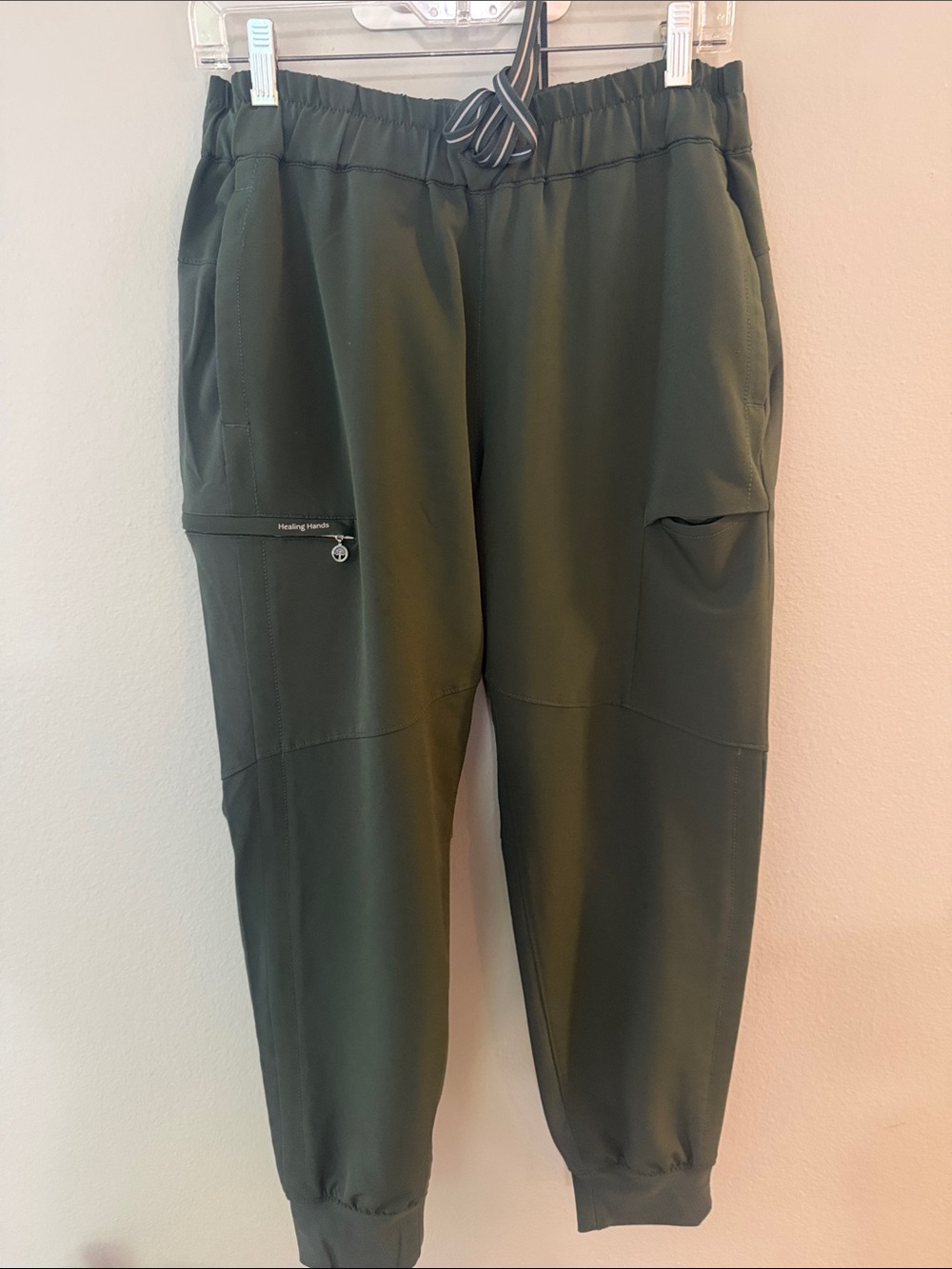 healing hands Olive Drawstring Cargo Joggers - Picture 6 of 10